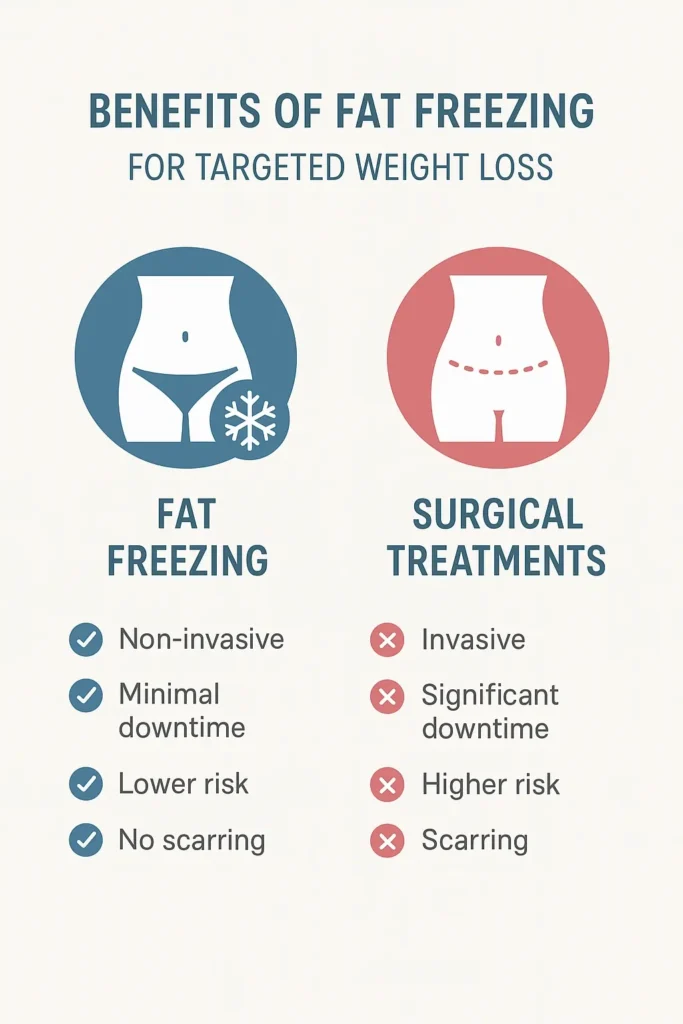 graphic showing the benefits of fat freezing Burgess Hill