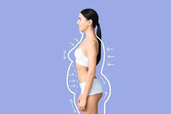 image of woman experiencing fat reduction treatment Burgess Hill