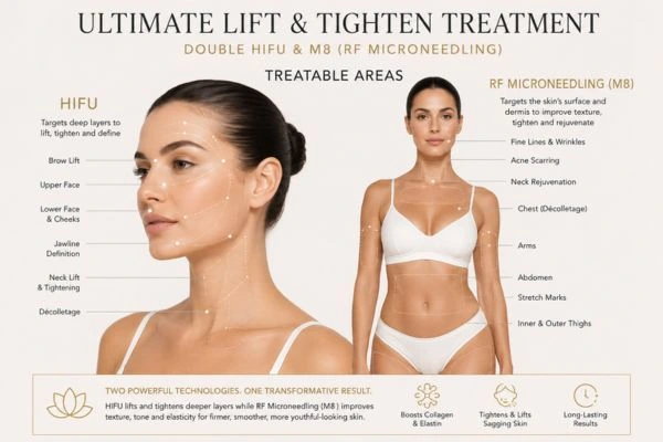 Areas of the body that can be treated - ultimate skin tighten treatment Burgess Hill